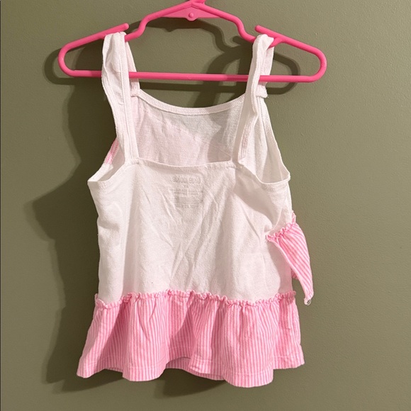 Pink and White Ruffled Tank Top - 4T - Picture 2 of 3
